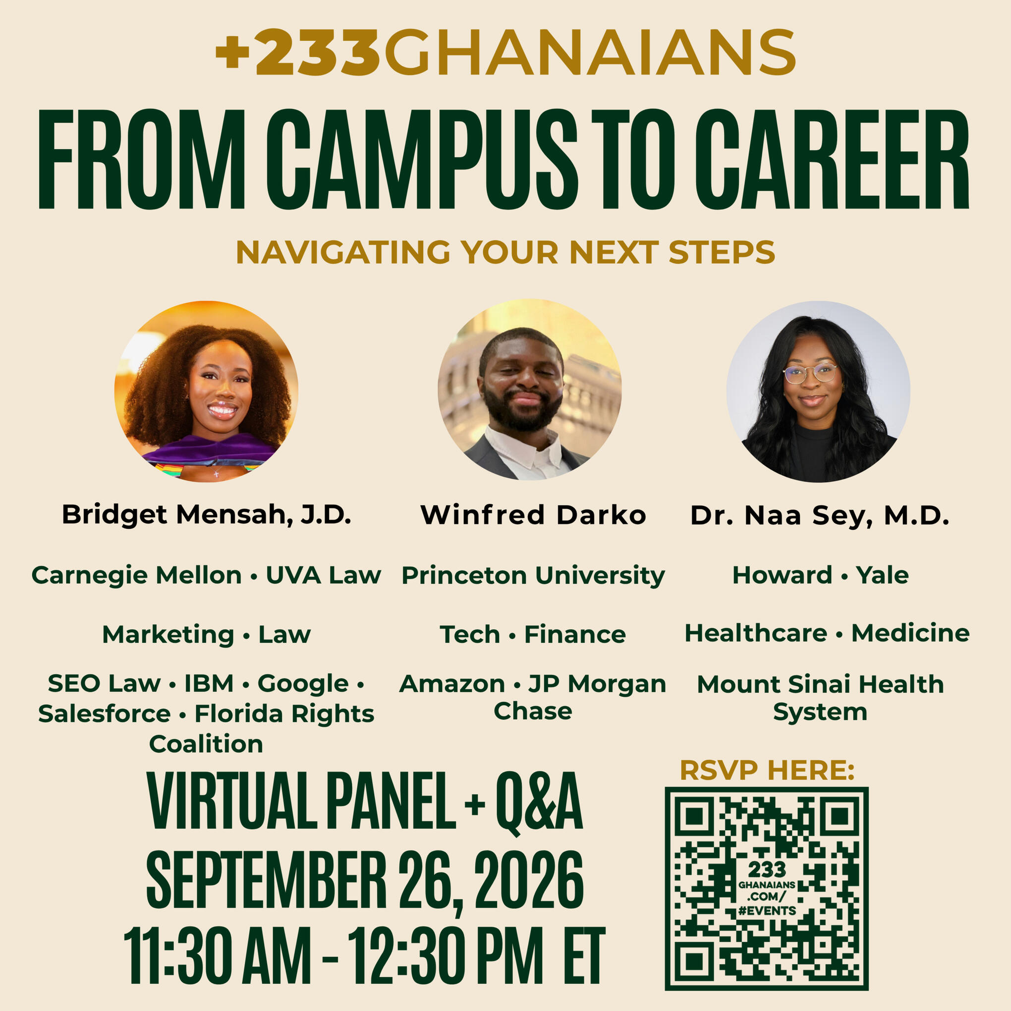 2026.09.26 - +233 Professionals Panel: From Campus to Career - Navigating Your Next Steps